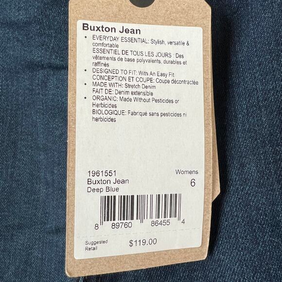 NWT Prana Buxton, Deep Blue, relaxed boyfriend jeans size 6 - Picture 8 of 11